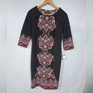 Rabbit Rabbit Rabbit Designs Women's Dress Midi Sheath Floral Multicolor Sz 10